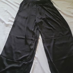 Black satin pants